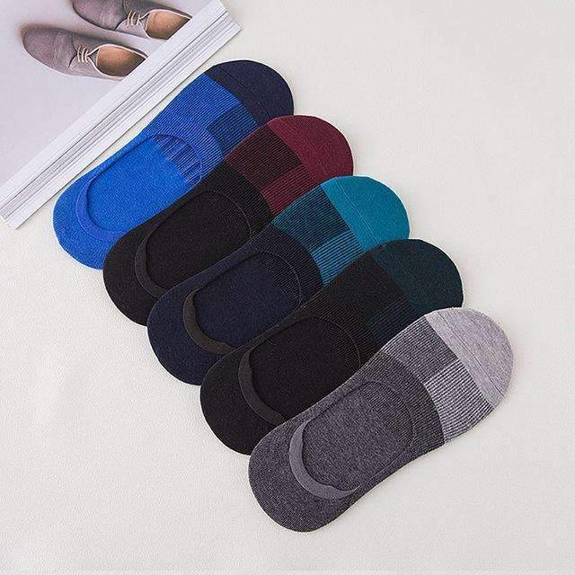 5 Pairs/lot Men Socks Summer Invisible Enlarge Code Male Boat Sock Cotton Stretchy Silica Gel Non-slip Shallow Mouth Socks Meias-F randomly mixing-JadeMoghul Inc.