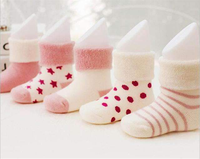 5 Pairs/Lot Winter Warm Baby Girls Boy Socks Spring Summer Newborn Baby Boy Socks Meias Para Bebe Calcetines Calzini Antiscivolo-5 pair socks 2-3M-JadeMoghul Inc.