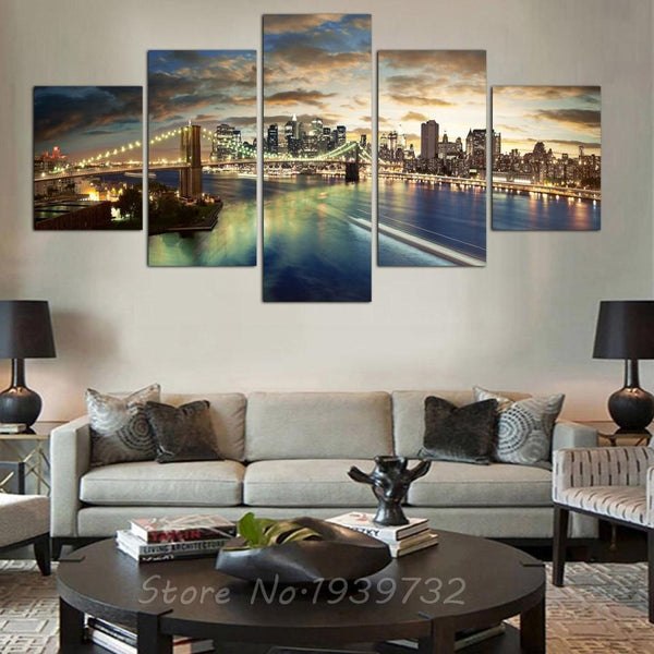 5 pcs HD New York City landscape Canvas Painting wedding decoration For Living Room Custom Modular Wall Pictures Direct Selli-4X6 4X8 4X10-JadeMoghul Inc.