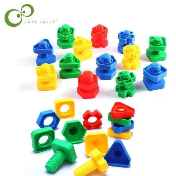 5 pcs Screw building blocks plastic insert blocks nut shape toys for children Educational Toys montessori scale models--JadeMoghul Inc.