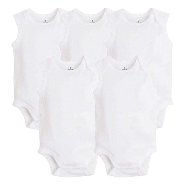 5 PCS/LOT Newborn Baby Clothing 2016 Summer Sleeveless Baby Boy Girl Clothes 100% Cotton White Kids Baby Bodysuits & Jumpsuits-White Long Sleeve-3M-JadeMoghul Inc.