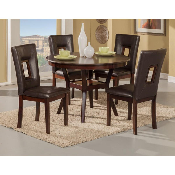 5 Piece Rubberwood Dining Set With Table And 4 Chairs Brown-Dining Sets-Brown-Rubberwood Solids & Koto Veneer-JadeMoghul Inc.