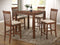 5 Piece Wooden Counter Height Dining Set, Brown & Ivory-Dining Room Sets-Brown And Ivory-Wood & Fabric-JadeMoghul Inc.