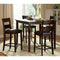 5 Piece Wooden CoUnter Height Table Set, Espresso Brown-Dining Chairs-Brown-Wood-JadeMoghul Inc.