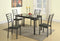 5 Pieces Dining Set In Black And Gray-Dining Sets-Black And Gray-Faux Leather Table Top Faux Leather Set-JadeMoghul Inc.