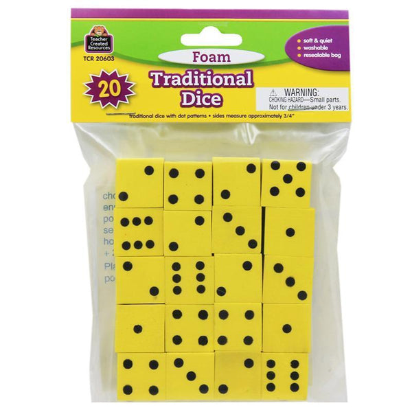 (5 Pk) Foam Traditional Dice-Learning Materials-JadeMoghul Inc.