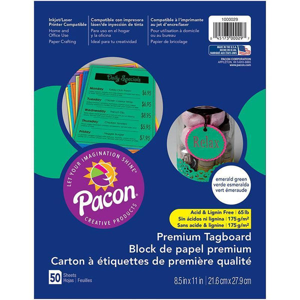 (5 PK) PREMIUM TAGBOARD EMERALD GRN-Arts & Crafts-JadeMoghul Inc.