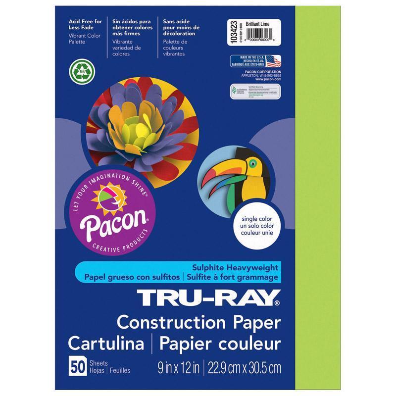 (5 PK) TRU RAY 9X12 BRILLIANT LIME-Arts & Crafts-JadeMoghul Inc.