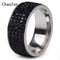 5 Rows Crystal Stainless Steel Ring Women for Elegant Full Finger Love Wedding Rings Jewelry-6-Black-JadeMoghul Inc.