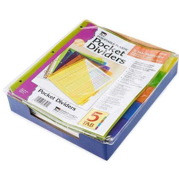 5 TAB INDEX DIVIDERS W/POCKET-Supplies-JadeMoghul Inc.