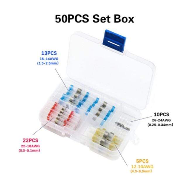 50/100/250PCS Mixed Heat Shrink Connect Terminals Waterproof Solder Sleeve Tube Electrical Wire Insulated Butt Connectors Kit JadeMoghul Inc. 