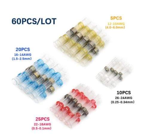 50/100/250PCS Mixed Heat Shrink Connect Terminals Waterproof Solder Sleeve Tube Electrical Wire Insulated Butt Connectors Kit JadeMoghul Inc. 