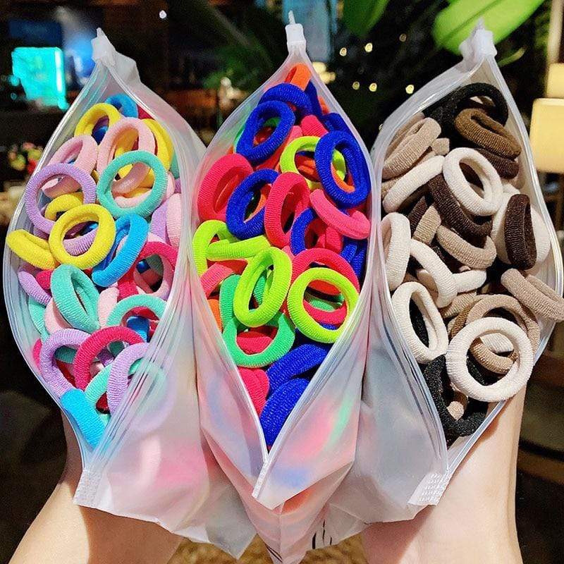 50/100pcs/Set Girls Colorful Nylon Small Elastic Hair Bands Children Ponytail Holder Scrunchie Headband Kids Hair Accessories AExp