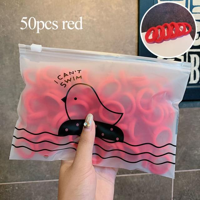 50/100pcs/Set Girls Colorful Nylon Small Elastic Hair Bands Children Ponytail Holder Scrunchie Headband Kids Hair Accessories AExp