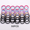50/100PCS/Set Women Girls 4CM Colorful Nylon Elastic Hair Bands Ponytail Holder Rubber Bands Scrunchie Headband Hair Accessories AExp