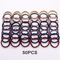 50/100PCS/Set Women Girls 4CM Colorful Nylon Elastic Hair Bands Ponytail Holder Rubber Bands Scrunchie Headband Hair Accessories JadeMoghul Inc. 