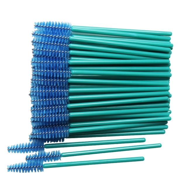 50 pcs Cosmetic Eyelash Brush  Crystal Mascara Wands Applicator Diamond Eyelashes brushes Disposable Make Up brushes Tools AExp