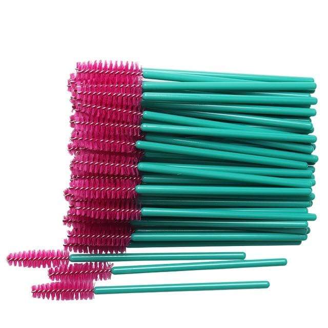 50 pcs Cosmetic Eyelash Brush  Crystal Mascara Wands Applicator Diamond Eyelashes brushes Disposable Make Up brushes Tools AExp