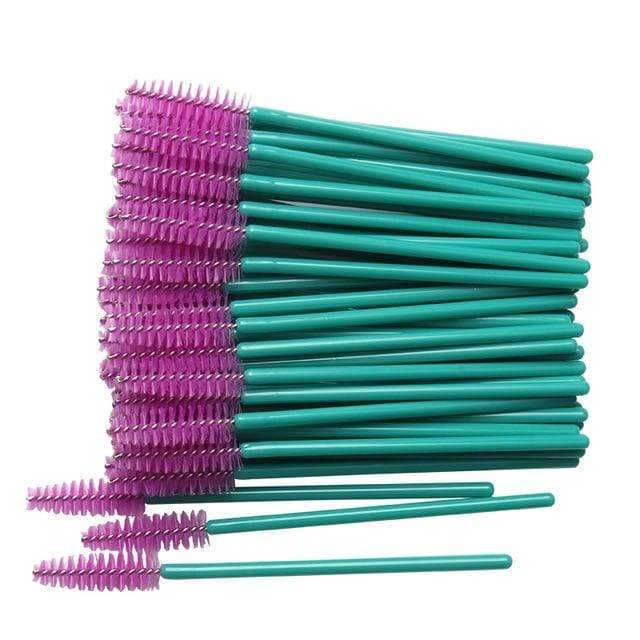 50 pcs Cosmetic Eyelash Brush  Crystal Mascara Wands Applicator Diamond Eyelashes brushes Disposable Make Up brushes Tools AExp