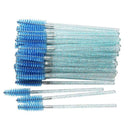 50 pcs Cosmetic Eyelash Brush  Crystal Mascara Wands Applicator Diamond Eyelashes brushes Disposable Make Up brushes Tools AExp