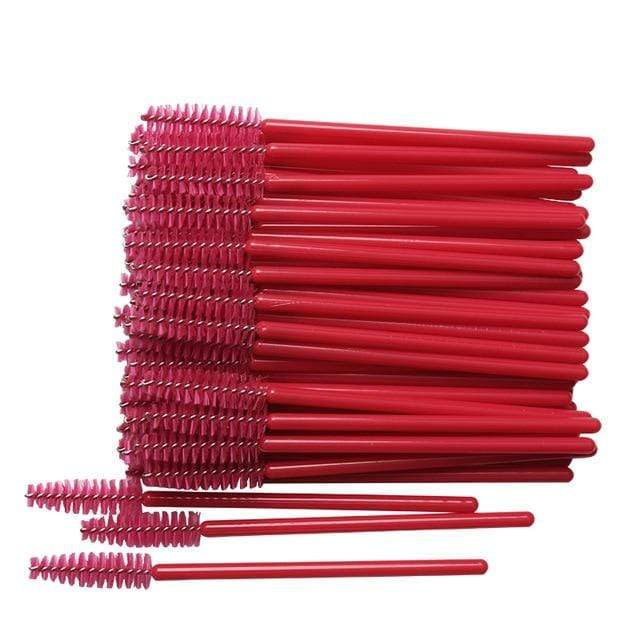 50 pcs Cosmetic Eyelash Brush  Crystal Mascara Wands Applicator Diamond Eyelashes brushes Disposable Make Up brushes Tools AExp