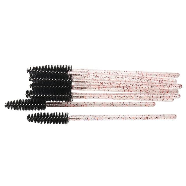 50 pcs Cosmetic Eyelash Brush  Crystal Mascara Wands Applicator Diamond Eyelashes brushes Disposable Make Up brushes Tools JadeMoghul Inc. 