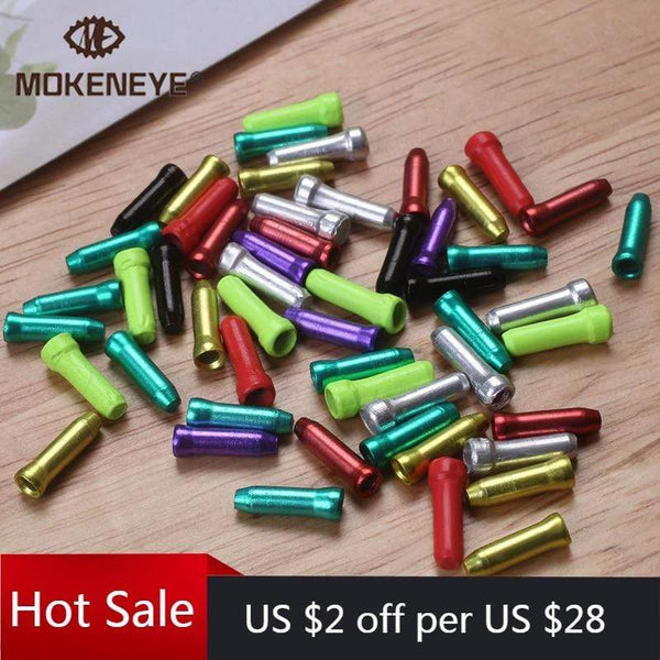 50 Pcs/lot MTB Bike Bicycle Brake Shifter Aluminum Inner Cable Tips Crimps Cycle Cycling Parts Derailleur Shift Cables End Caps AExp