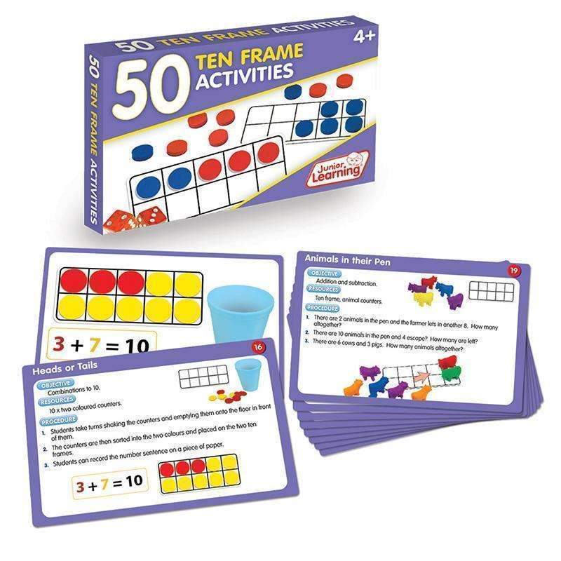 50 TEN FRAME ACTIVITIES-Learning Materials-JadeMoghul Inc.