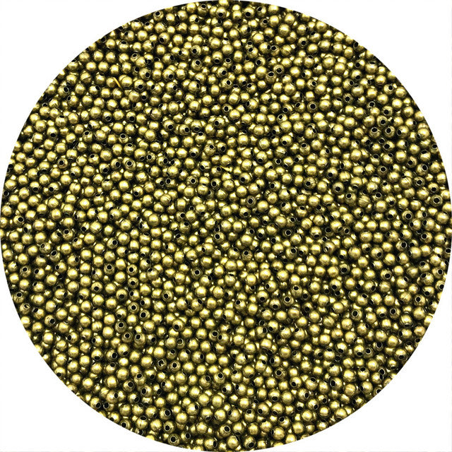 500/200/50pcs 2/4/6mm Gold/Gun black/Bronze Tone Metal Beads Smooth Ball Spacer Beads For Jewelry Making DIY Bracelet Necklace