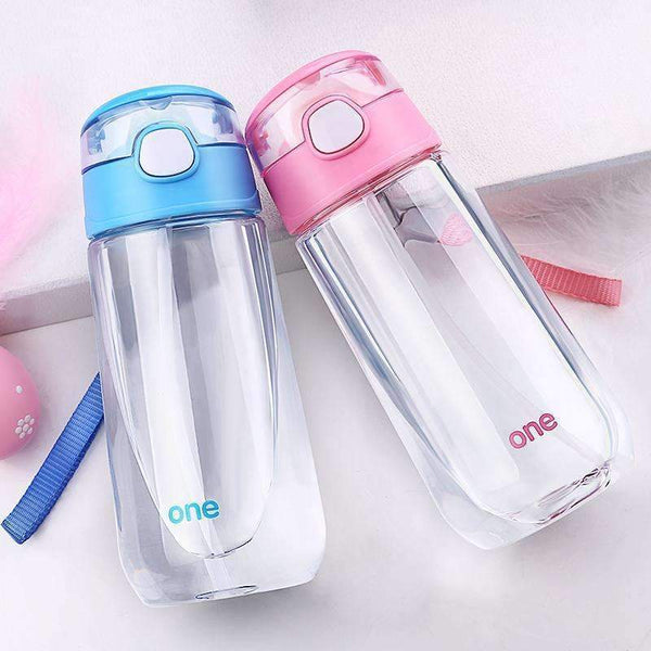 500ML Baby drinking Cups Water bottle with straw portable feeding bottle flip lid Plastic leakproot milk bottle for kids gift-pink-JadeMoghul Inc.