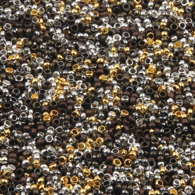 500pcs/lot Gold Rhodium Ball Crimp End Beads Dia 2 2.5 3 mm Stopper Spacer Beads For Diy Jewelry Making Findings Accessories