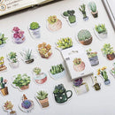 50PCS/box New Cute Succulent Plants Diary Paper Lable Sealing Stickers Crafts And Scrapbooking Decorative Lifelog DIY Stationery AExp