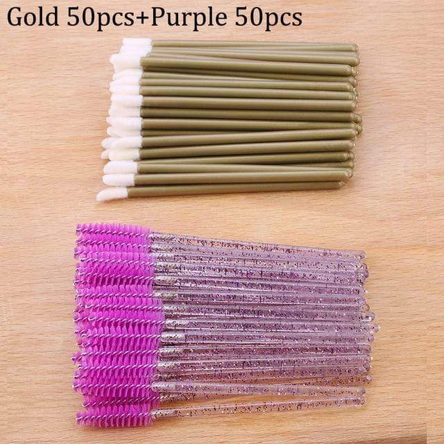 50pcs Disposable Eyelashes brush Individual Lash Removing Cleaning  Mascara Applicator Makeup Brushes For Eyelash Extension Tool AExp