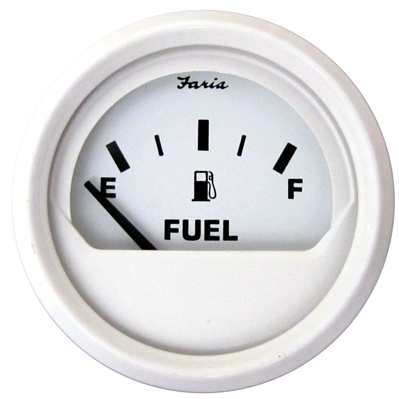 Faria Dress White 2" Fuel Level Gauge (E-1/2-F) [13101]