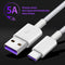 5A USB Type C Cable For Samsung S20 S9 S8 Xiaomi Huawei P30 Pro Fast Charge Mobile Phone Charging Wire White Cable AExp
