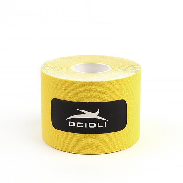 5cm x 5m Sports Kinesio Muscle Tape Kinesiology Tape Cotton Elastic Adhesive Muscle Bandage Care Physio Strain Injury Support-Light Yellow-JadeMoghul Inc.