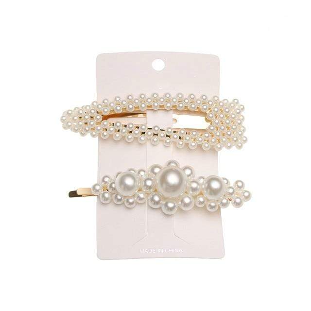 5Pcs/Set Fashion Pearl Hair Clip Snap Button Hair Pins for Women Sweet Pearl Hairpin Hair Clips Jewelry Lady Barrette Stick AExp