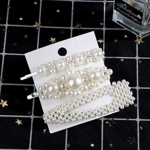 5Pcs/Set Fashion Pearl Hair Clip Snap Button Hair Pins for Women Sweet Pearl Hairpin Hair Clips Jewelry Lady Barrette Stick AExp