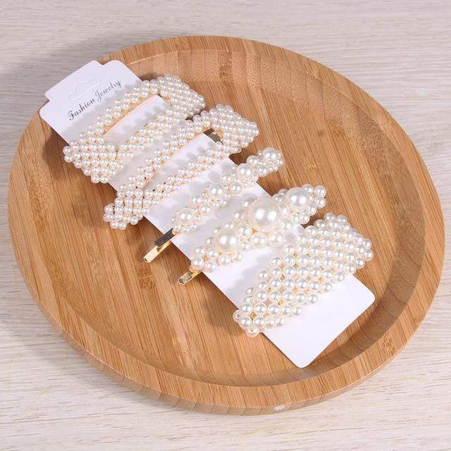 5Pcs/Set Fashion Pearl Hair Clip Snap Button Hair Pins for Women Sweet Pearl Hairpin Hair Clips Jewelry Lady Barrette Stick AExp