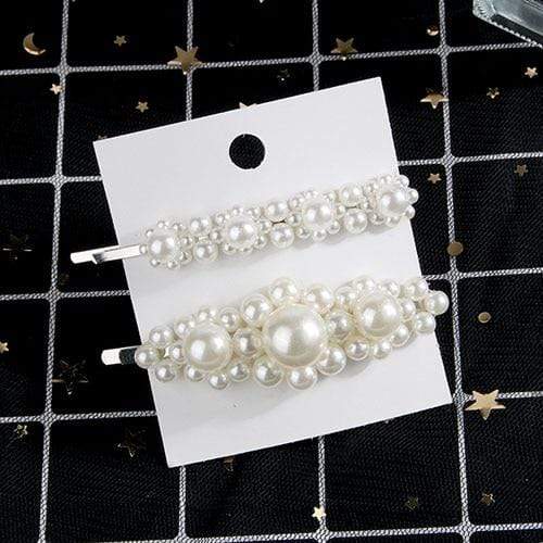 5Pcs/Set Fashion Pearl Hair Clip Snap Button Hair Pins for Women Sweet Pearl Hairpin Hair Clips Jewelry Lady Barrette Stick AExp
