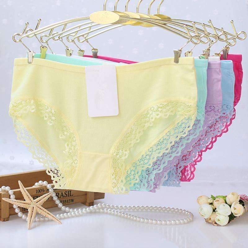 5pcs/lot cotton girls underwear solid low waist short briefs comfortable Antibacterial woman panties 100% brand new Freeshipping--JadeMoghul Inc.