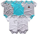 5PCS/LOT Unisex Top Quality Baby Rompers Short Sleeve Cottom O-Neck 0-12M Novel Newborn Boys&Girls Roupas de bebe Baby Clothes-baby clothes24-3M-JadeMoghul Inc.