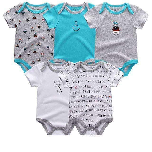 5PCS/LOT Unisex Top Quality Baby Rompers Short Sleeve Cottom O-Neck 0-12M Novel Newborn Boys&Girls Roupas de bebe Baby Clothes-baby clothes24-3M-JadeMoghul Inc.