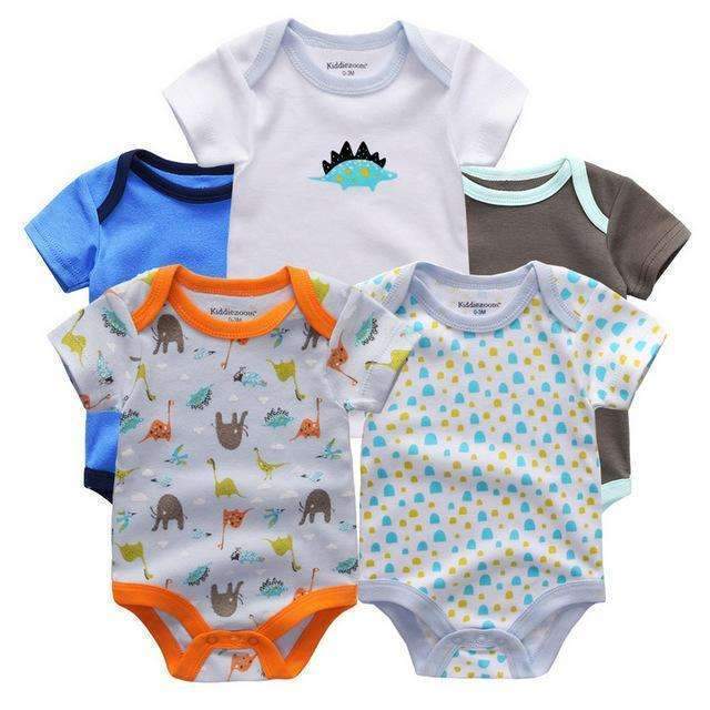 5PCS/LOT Unisex Top Quality Baby Rompers Short Sleeve Cottom O-Neck 0-12M Novel Newborn Boys&Girls Roupas de bebe Baby Clothes-baby clothes5109-3M-JadeMoghul Inc.