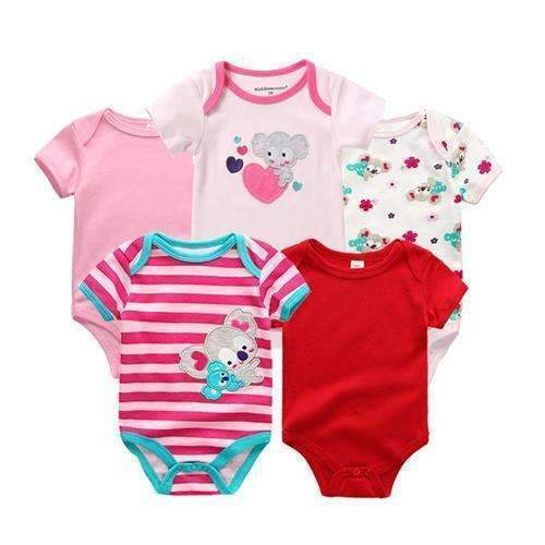 5PCS/LOT Unisex Top Quality Baby Rompers Short Sleeve Cottom O-Neck 0-12M Novel Newborn Boys&Girls Roupas de bebe Baby Clothes-baby clothes5126-3M-JadeMoghul Inc.