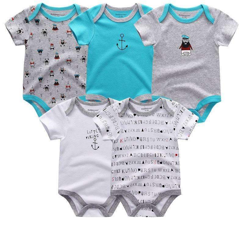 5PCS/LOT Unisex Top Quality Baby Rompers Short Sleeve Cottom O-Neck 0-12M Novel Newborn Boys&Girls Roupas de bebe Baby Clothes-baby clothes56-3M-JadeMoghul Inc.