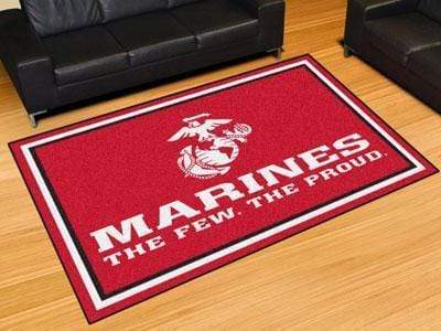 5x8 Rug U.S. Armed Forces Sports  U.S. Marines 5'x8' Plush Rug