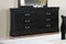 6 Drawer Wooden Dresser In Contemporary Style, Black-Bedroom Furniture-Black-Wood And Metal-JadeMoghul Inc.