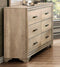 6 Drawer Wooden Dresser In Transitional Style, Natural Brown-Bedroom Furniture-Brown-Wood And Metal-JadeMoghul Inc.