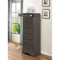 6 Drawer Wooden Lingerie Chest With Pull Out Tray, Gray-Storage Chests-Gray-Wood-JadeMoghul Inc.